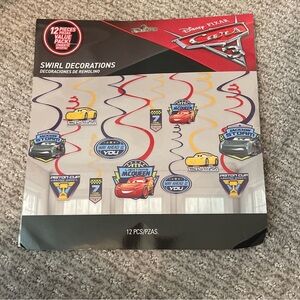 Disney Pixar Cars Swirl Decorations - Red, Yellow, Blue
